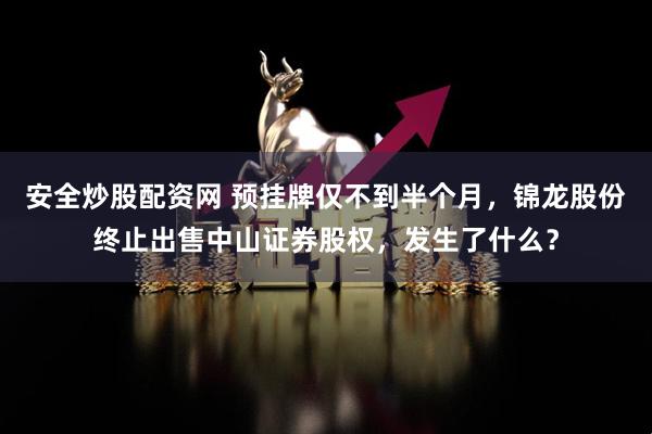 安全炒股配资网 预挂牌仅不到半个月，锦龙股份终止出售中山证券股权，发生了什么？